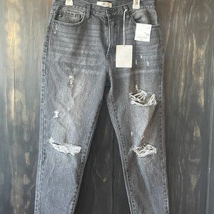KanCan - CHARCOAL KASH HIGH RISE DISTRESSED DENIM - size 11